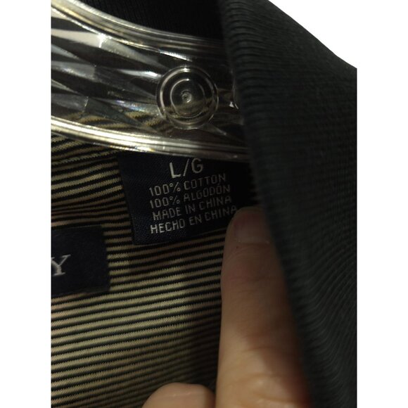 Hathaway Mens Polo Shirt L/G Stripe Pattern Cotton - Picture 4 of 11
